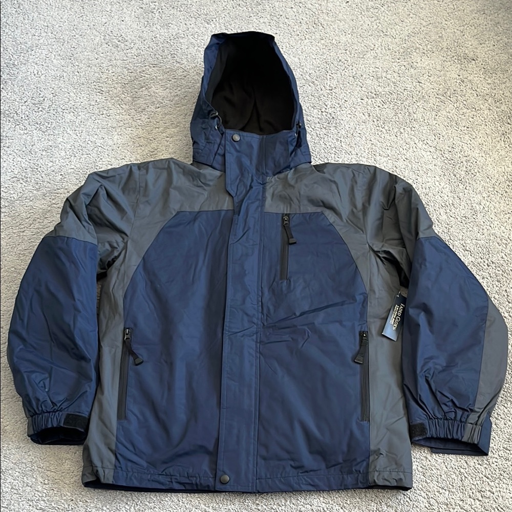 Faded Glory Performance Jacket Blue and Gray with Hood